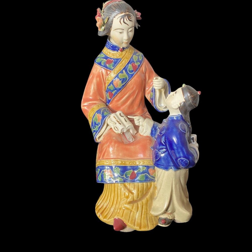 Chinese Statue Figurine Vintage Glass Porcelain Ceramic
